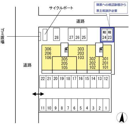 アンファン　ウルー（201） 駐車場