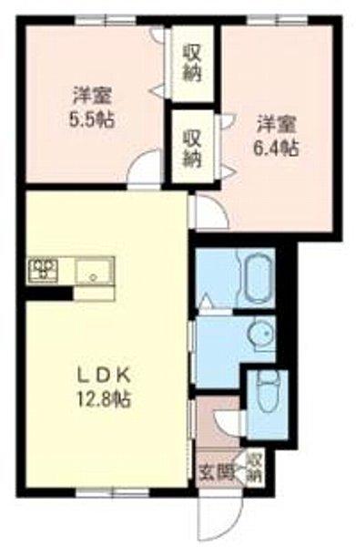 フォレスト　三室（102） 間取り図画像