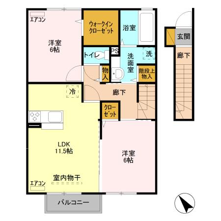 クラッシモ（202） 間取り図画像