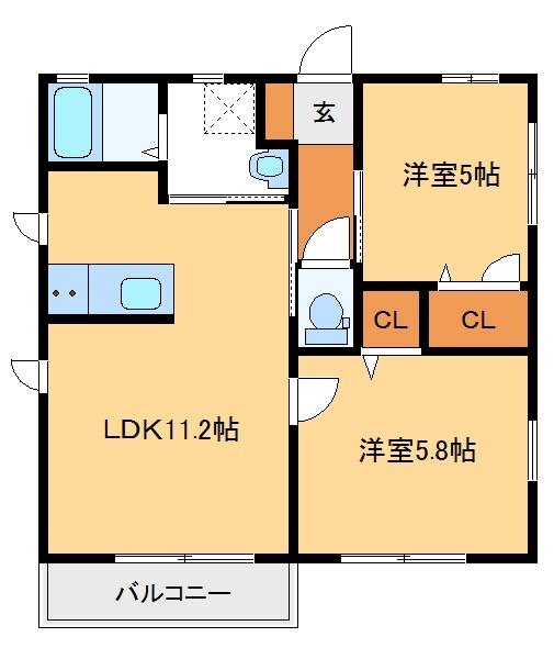 レジデンスみなみK（101） 間取り図画像