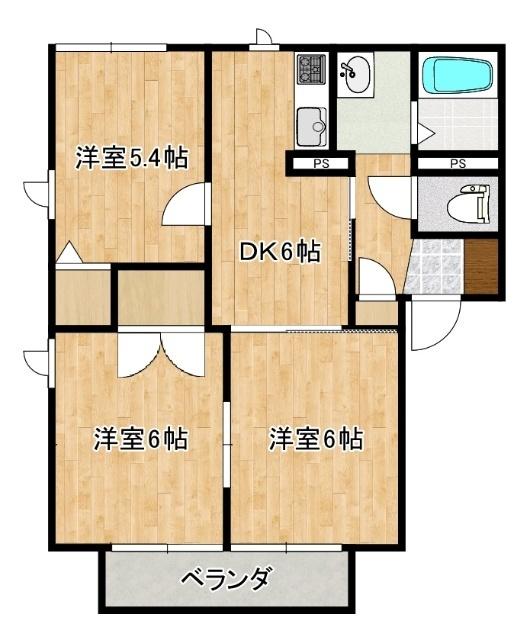 ジュネスコグレA（102） 間取り図画像