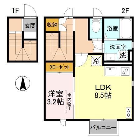 ローズB（201） 間取り図画像