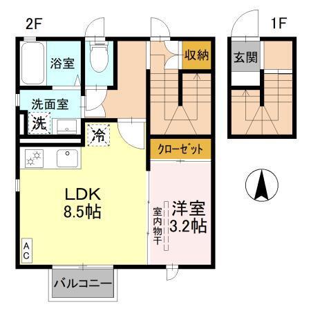 ローズB（202） 間取り図画像