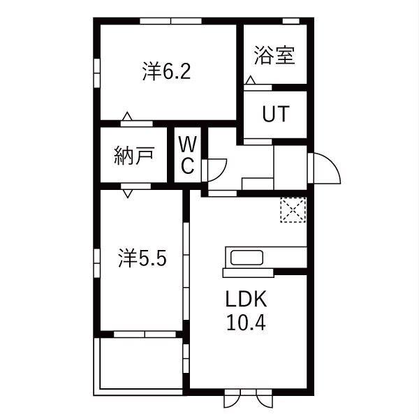 リバティヒルズB（101） 間取り図画像