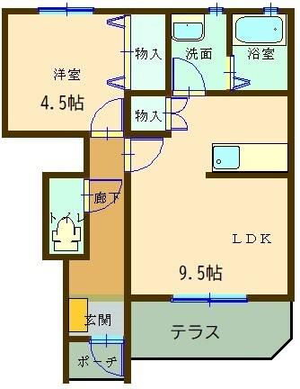 パルティール（B102） 間取り図画像
