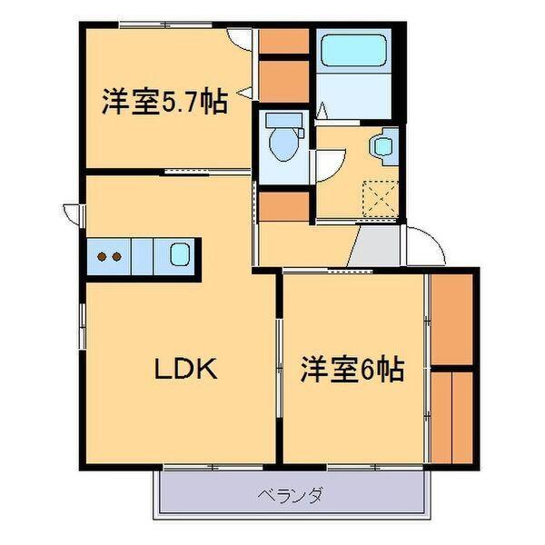 アスナロB（102） 間取り図画像