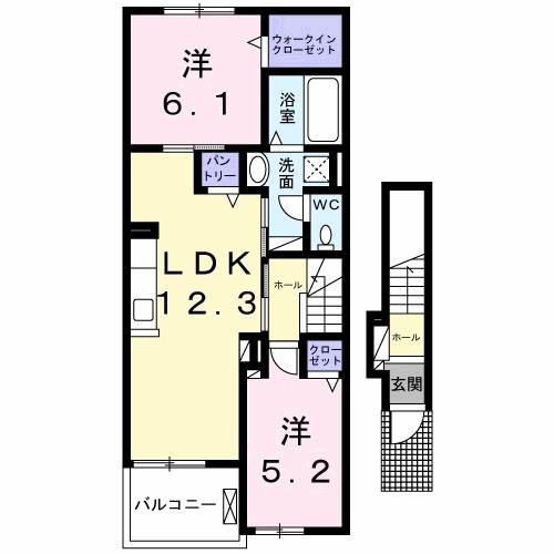 ヴィア　ラッテア（202） 間取り図画像