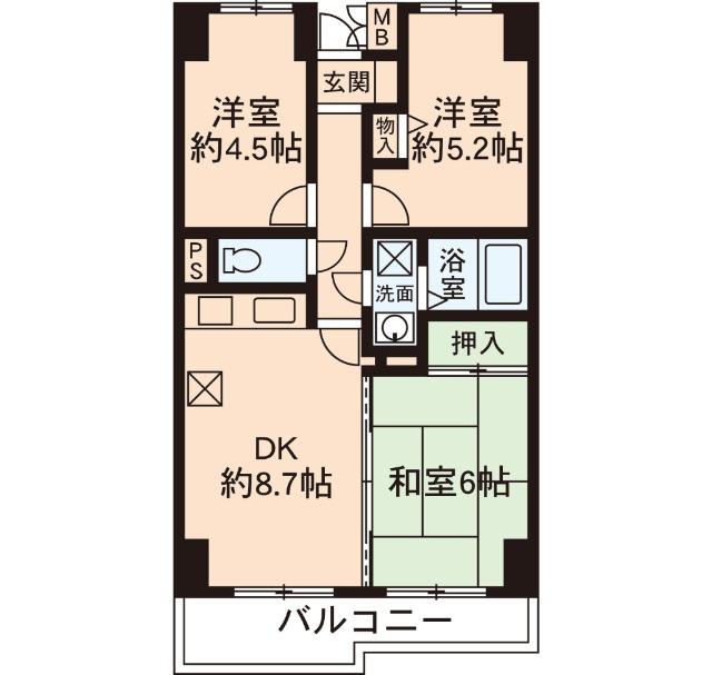 ダイアパレス伊勢崎第２（302） 間取り図画像