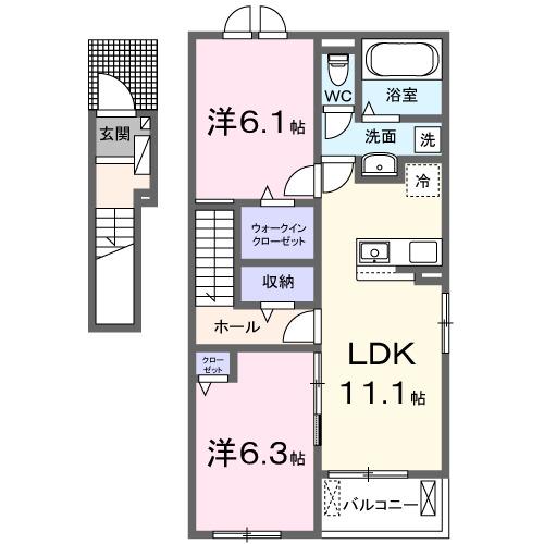 フローレス　コート　Ⅰ（201） 間取り図画像
