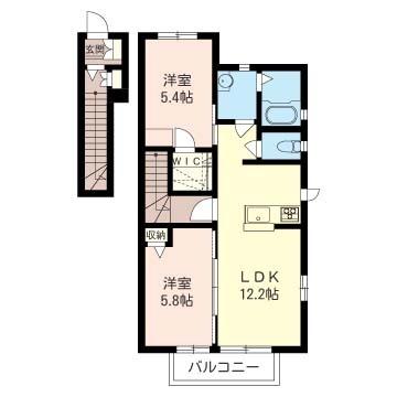 グランスクエアB（201） 間取り図画像