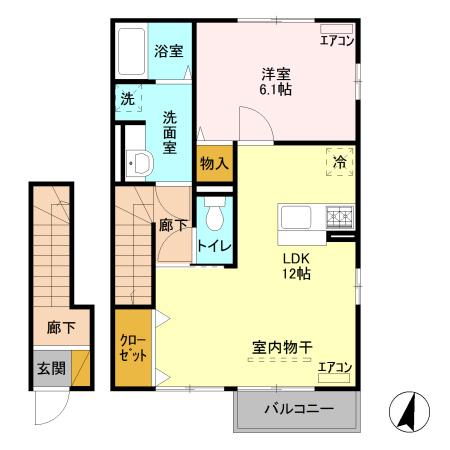 エヌ・ハーレー　Ｂ（201） 間取り図画像