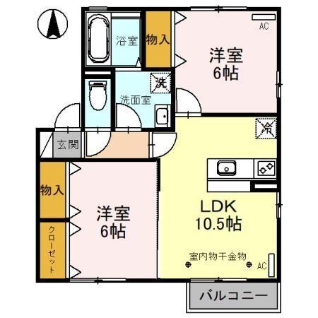 さざんか　Ａ（202） 間取り図画像
