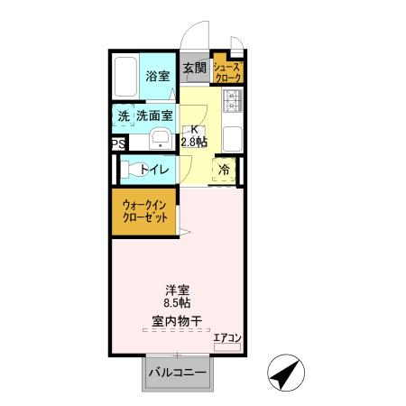プレシャス前橋　Ａ（102） 間取り図画像