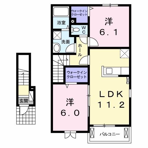 ピアチェーレ野中Ａ（203） 間取り図画像