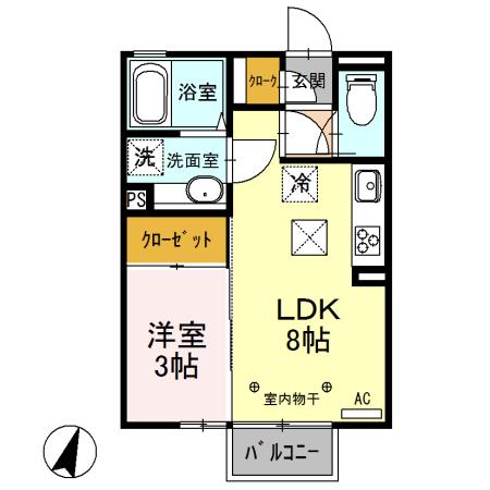ブルーサファイア　Ａ（108） 間取り図画像