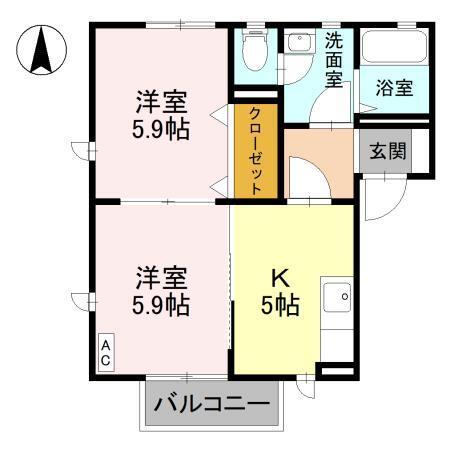 クレシェンテ　F（102） 間取り図画像