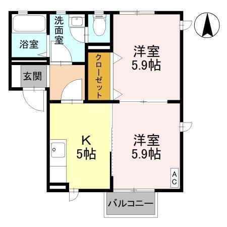 クレシェンテ　F（201） 間取り図画像