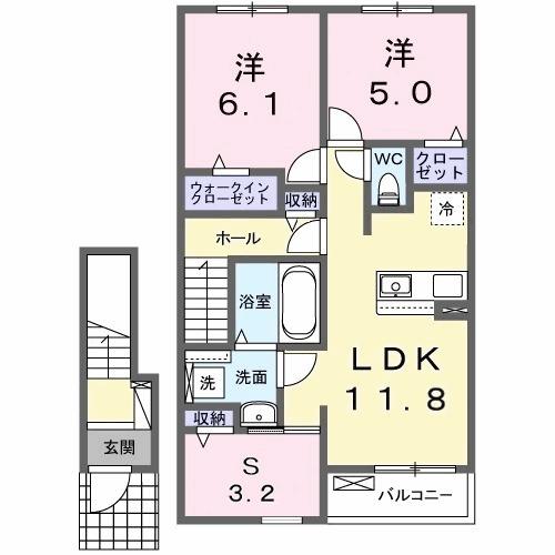 カレント　レジデンス　下増田Ⅰ（203） 間取り図画像