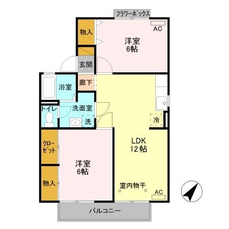 プルミエ・ラムール　Ａ（201） 間取り図画像
