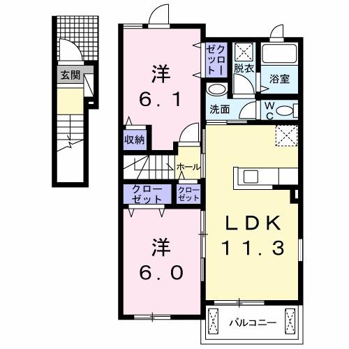 カッツェ＆ラッテ　Ⅱ（201） 間取り図画像
