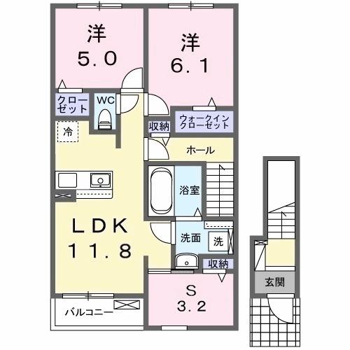 カレント　レジデンス　下増田Ⅱ（202） 間取り図画像