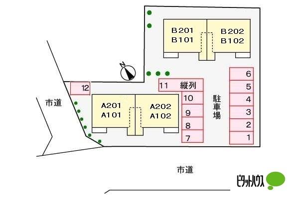 アプリコットＢ（201） 地形図・案内図