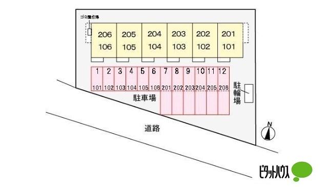 ハイツアルファ（206） 地形図・案内図