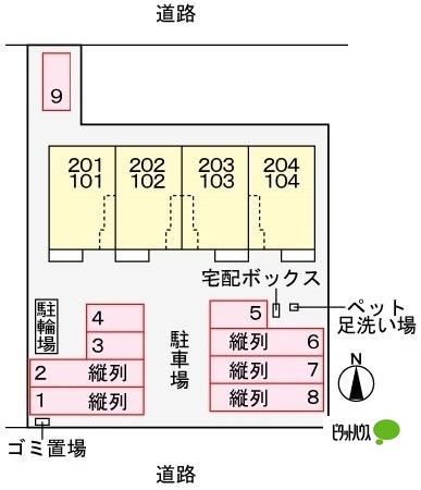 クレストコート（102） 地形図・案内図