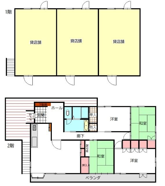 山王町貸店舗 間取り図画像
