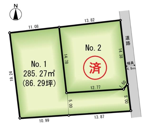 グランガーデン北千木第1期分譲地① 区画図