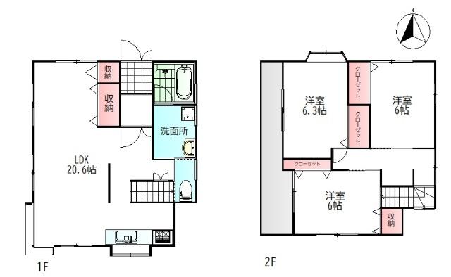 連取町中古戸建 間取り図画像