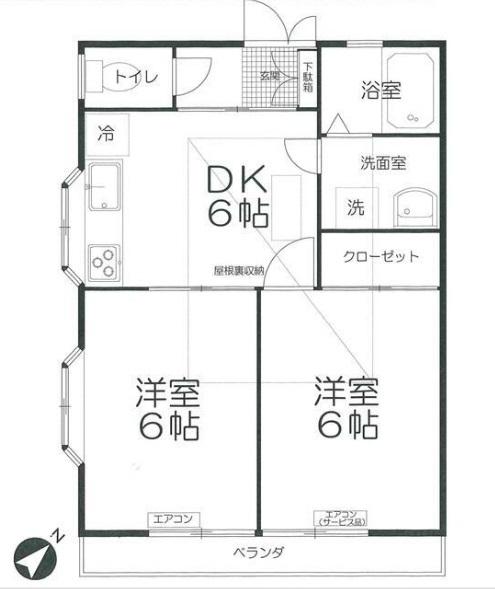 大田区南馬込アパート 間取り図画像