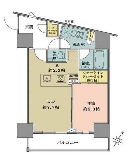 ザ・パークワンズ品川戸越（1307） 間取り図画像