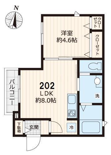 メヌエット奥沢（202） 間取り図画像