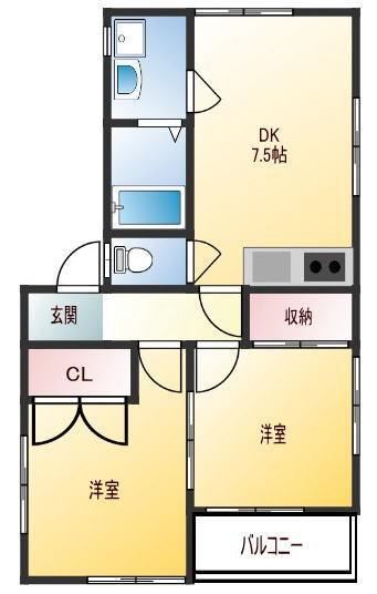 品川区旗の台アパート 間取り図画像