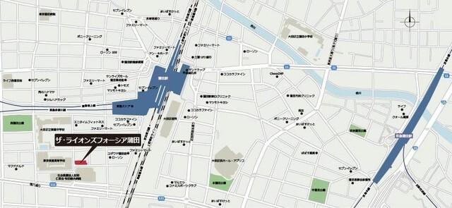 ザ・ライオンズフォーシア蒲田（1503） 地形図・案内図