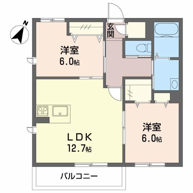 ２Ｆ・角部屋。
