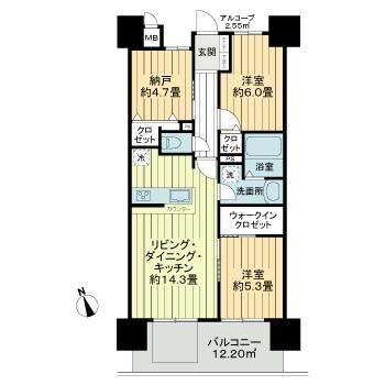 徳島市北前川町マンション 間取り図画像