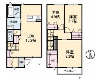 徳島市安宅アパート 間取り図画像