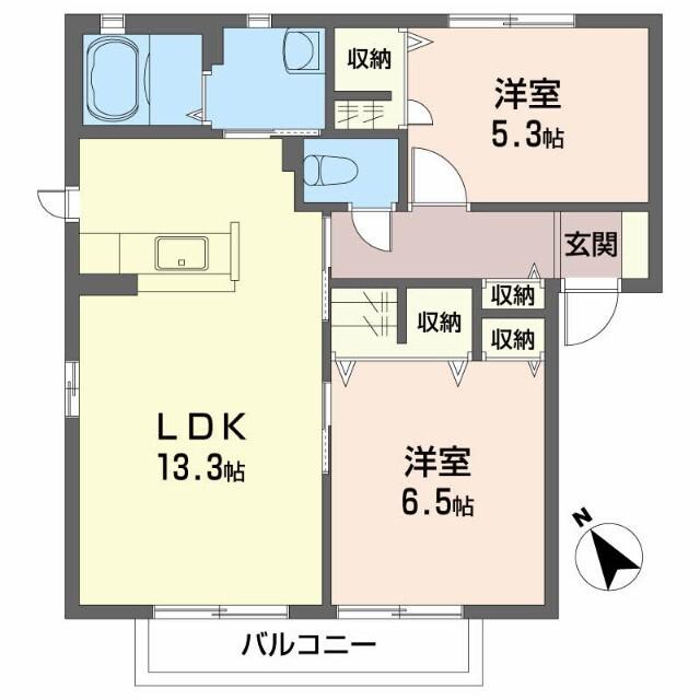 徳島市末広アパート 間取り図画像