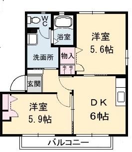 徳島市八万町アパート 間取り図画像