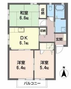 徳島市津田本町アパート 間取り図画像