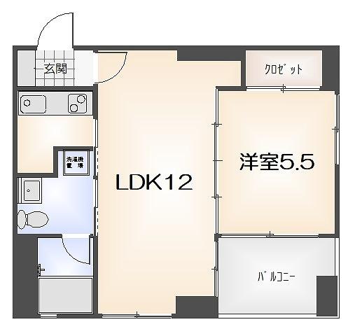 徳島市末広マンション 間取り図画像
