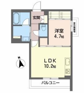 徳島市富田橋マンション 間取り図画像
