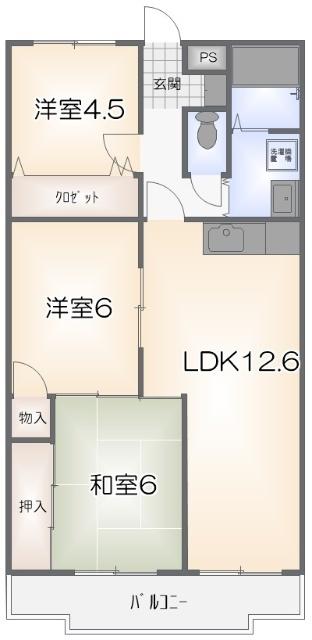 徳島市昭和町マンション 間取り図画像
