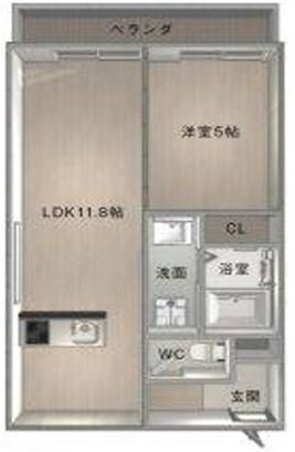 小松島市小松島町マンション 間取り図画像