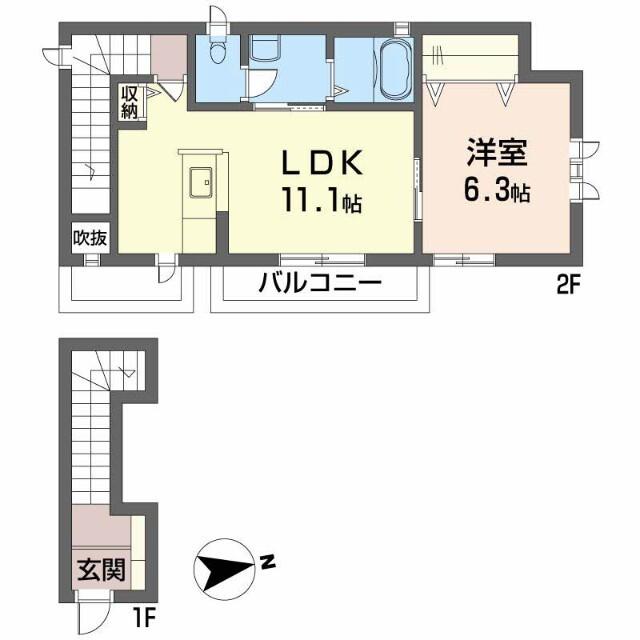 徳島市南沖洲アパート 間取り図画像
