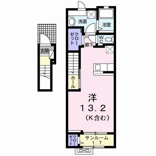 ボンヌ・シャンスⅡ（202） 間取り図画像
