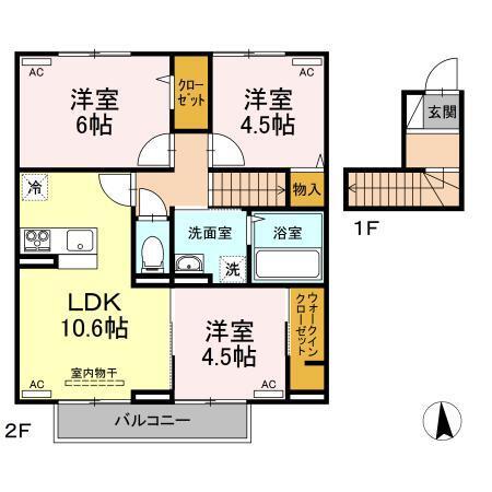 クレスト八万（202） 間取り図画像