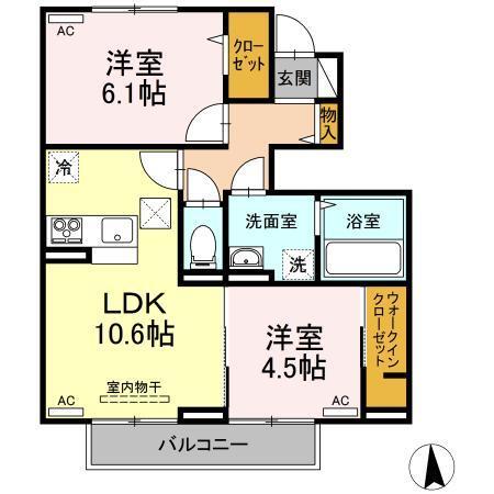 クレスト八万（103） 間取り図画像